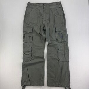 Brandit Combat Military Pants Mens Large Green‎ Cargo Utility Baggy Y2K Street